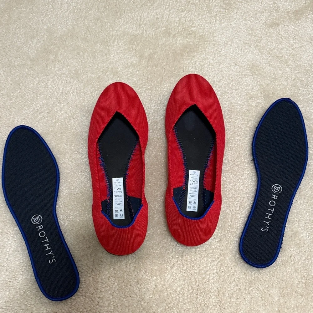 Rothy's Red Knit Slip-On Flats - Picture 4 of 8